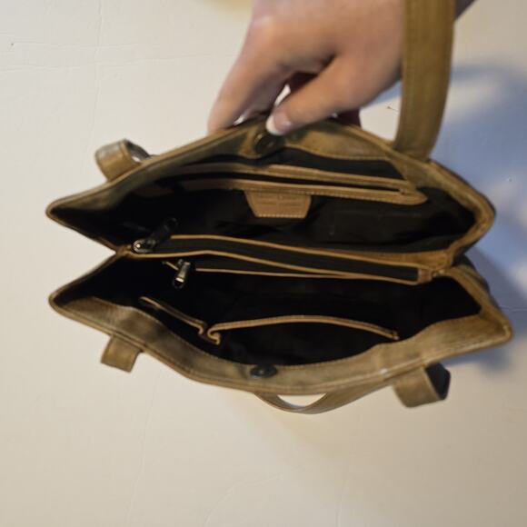 Anuschka Hand-Painted Leather Handbag Purse LG Animal Print Floral Art-to-wear - Picture 14 of 16